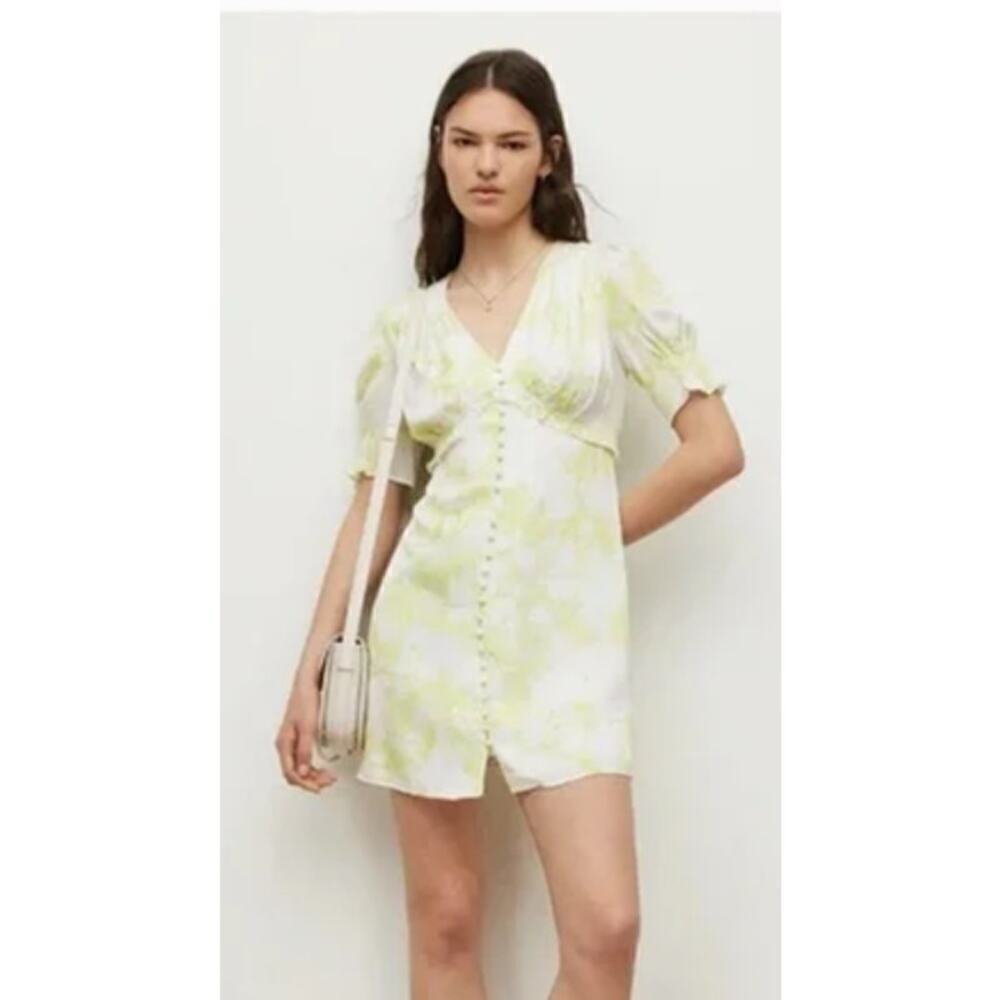 All Saints Demi Marama Dress Citrus Yellow NWT 4